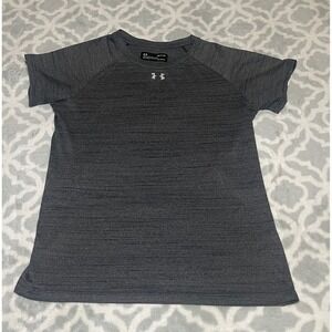 Under Armour HeatGear Women Gray Space Dye Short Sleeve Training Shirt Small